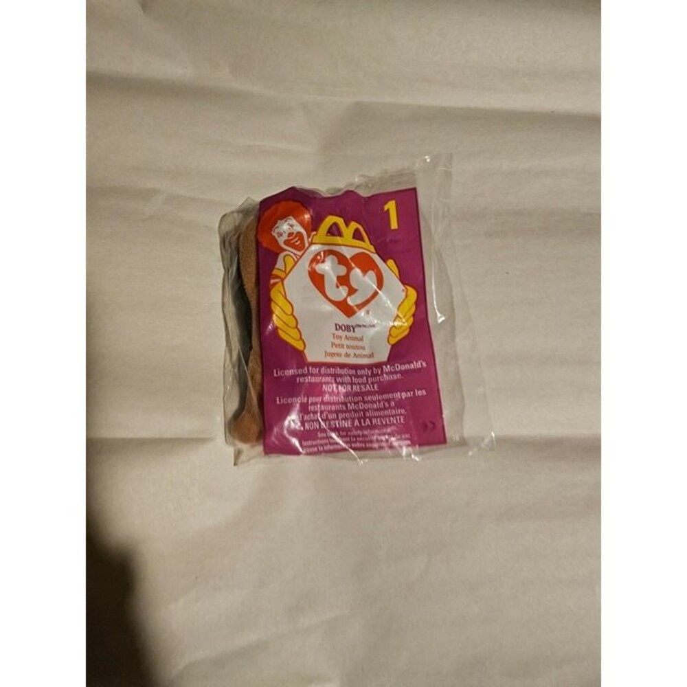 Ty Teenie Beanie Baby • Doby the Doberman • McDonald’s #1 (1998) • Mint Sealed